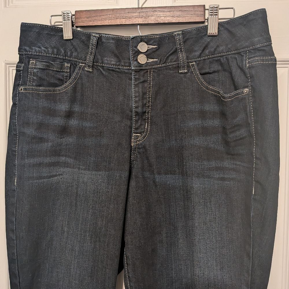Lane Bryant Dark Wash Straight Leg Jeans Sz 14 Short High Rise